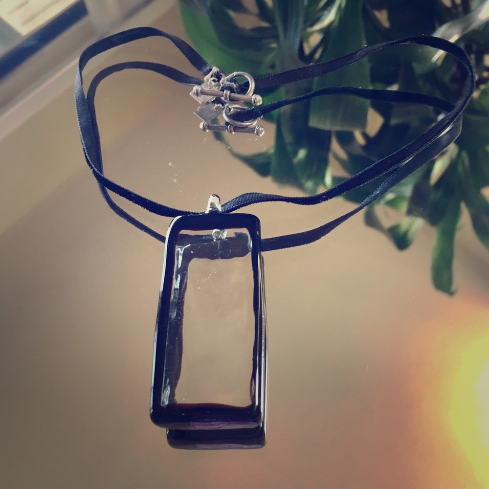 Crystal Necklace with velvet chain